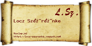 Locz Szörénke névjegykártya